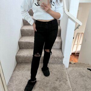 FRAME Le Skinny de Jeanne Ripped Busted Knee Jeans In Ashland 26‌‌‌‌‌‌‌‌‌‌‌‌‌